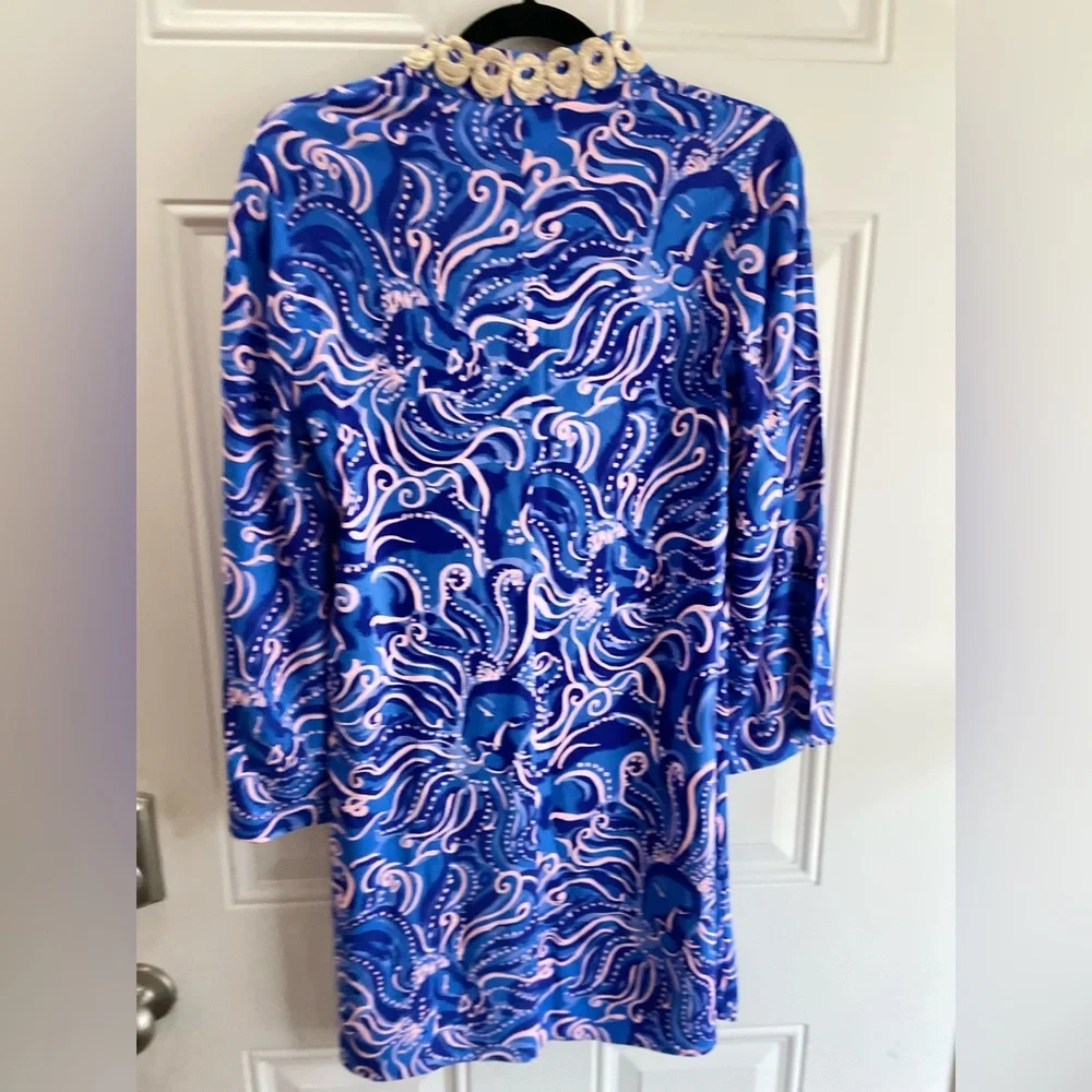 🚫SOLD🚫NWT Lilly Pulitzer Gracelynn Stretch Dress In Coastal Blue Whispurr💙 - Picture 13 of 16